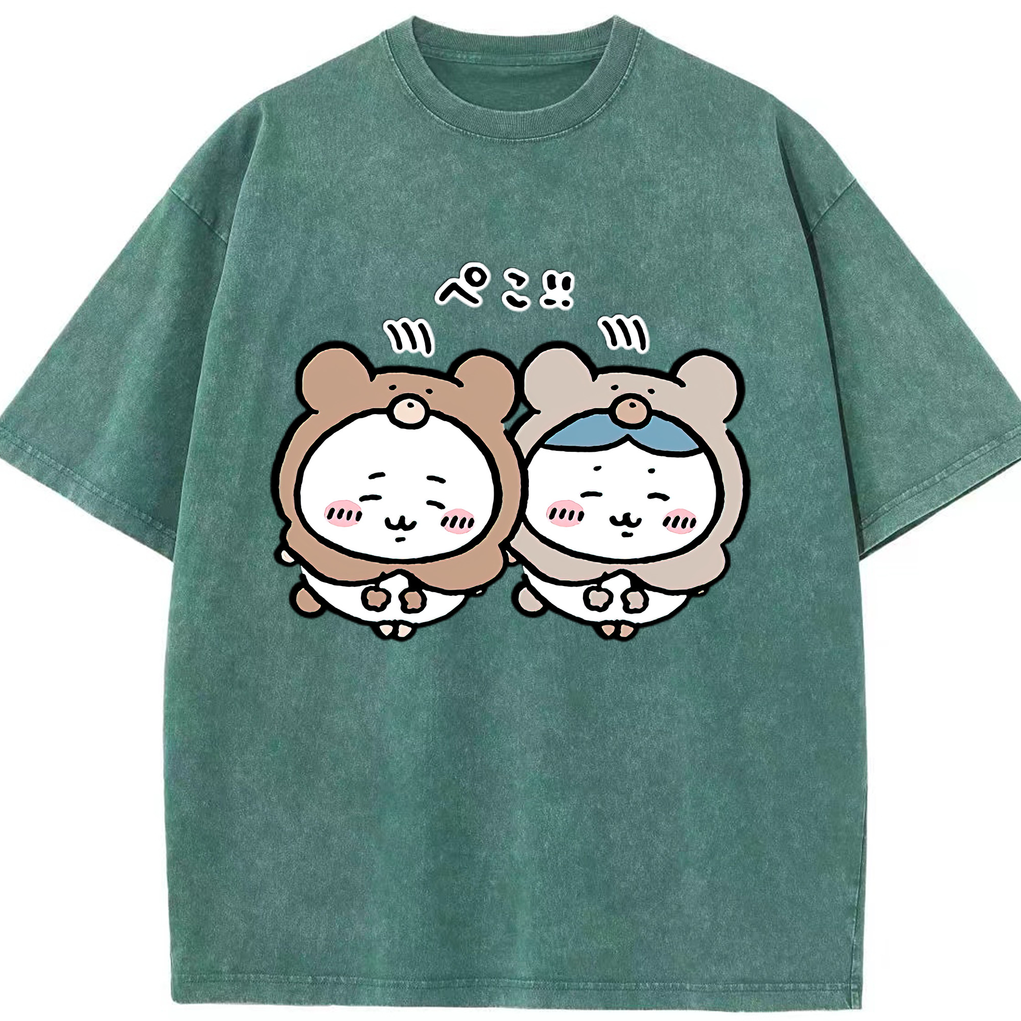 （画像用） ちいかわ ハチワレ Chii-kawa hachiware 綿100% ヴィンテージ風 半袖Tシャツ（フロントプリント）